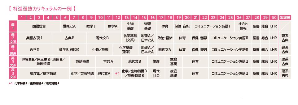 特進選抜カリキュラム