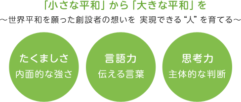 「小さな平和」から「大きな平和」を。〜世界平和を願った創設者の想いを 実現できる